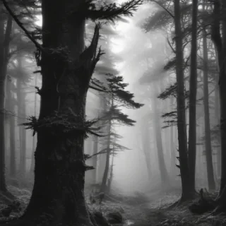 forest clipart black and white