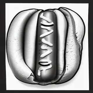 hot dog clipart black and white
