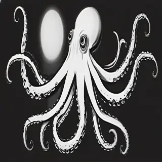 octopus clipart black and white