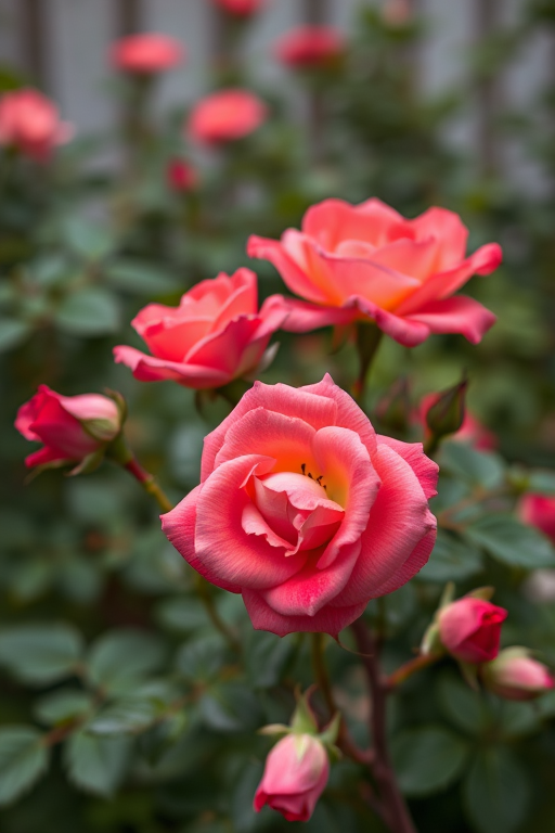 roses in background