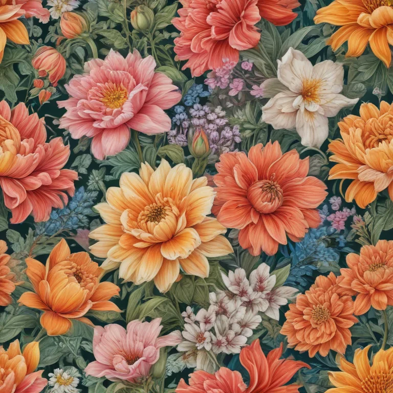 drawings of flowers in color
