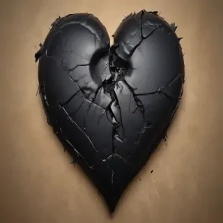 broken black heart