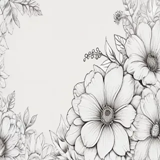floral line art