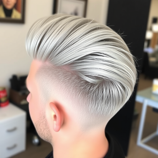 Sophisticated Silver Fox Pompadour showcasing a blend of natural gray and platinum tones, styled into a sleek and voluminous quiff for a timeless and distinguished look