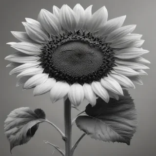clip art sunflower black and white