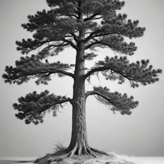 pine tree clip art black and white