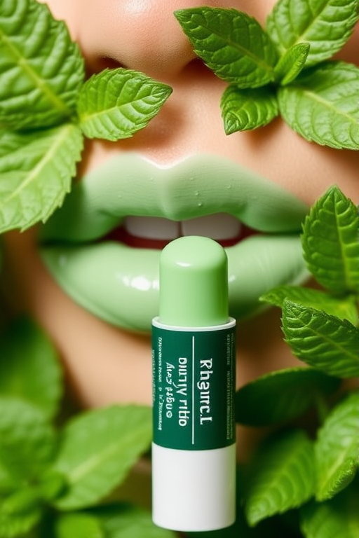 Refreshing "Mint Julep" lip balm hydrates and plumps lips with a subtle green tint and cooling sensation, featuring nourishing ingredients for a healthy pout
