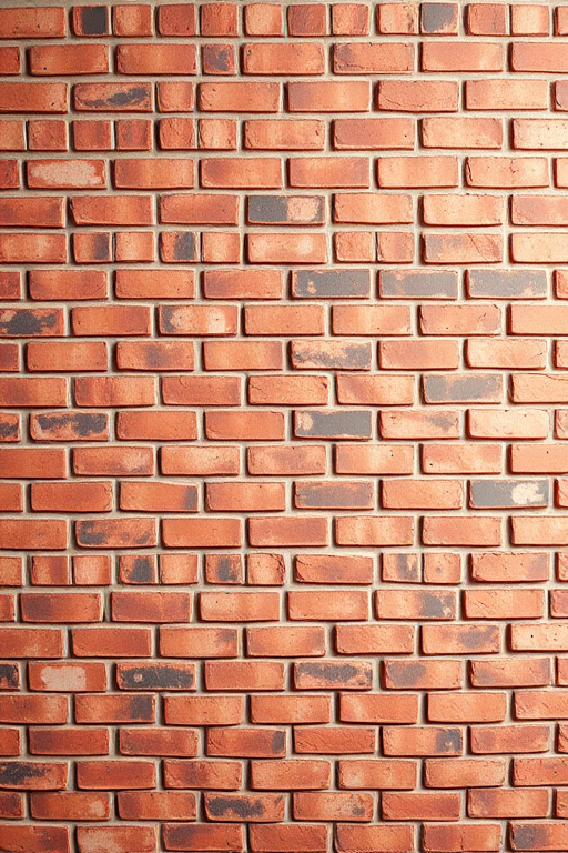 regenerate a 3D illustration of a red brick wall, use a Canon EOS R5, aperture f/8, ISO 100, 24mm focal length, in a front view with soft lighting for enhanced texture and detail