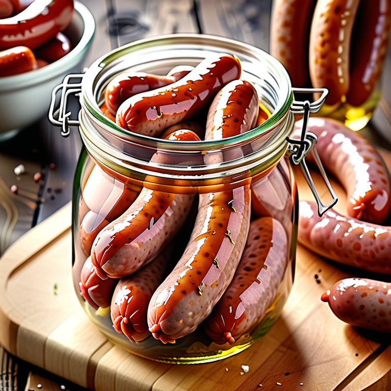 hot sausages in a jar
