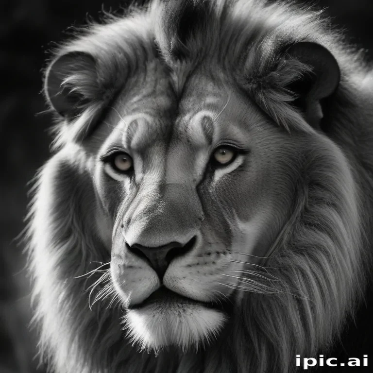 lion black and white pictures