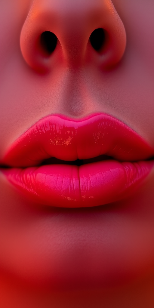 Sunset-inspired ombre lips blending warm oranges, pinks, and purples, mimicking the colors of a beautiful twilight sky, perfect for a romantic summer evening