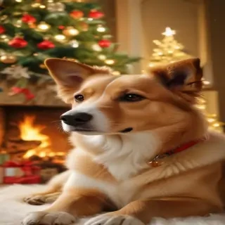 christmas dog background