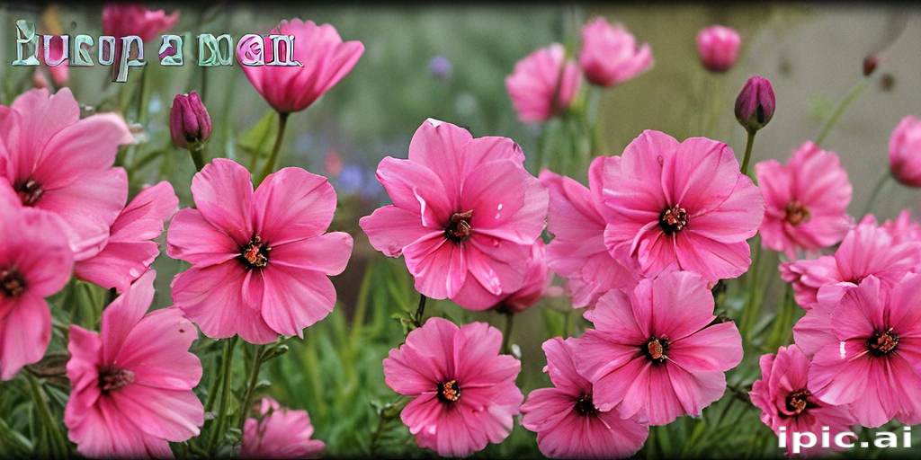 Vibrant Pink Flowers Blooming in a Lush Garden Setting