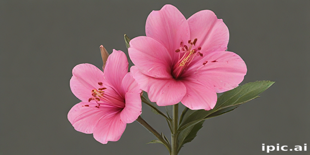 Delicate Pink Flowers Blooming Beautifully Against a Soft Gray Background