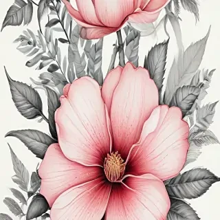 flower line work