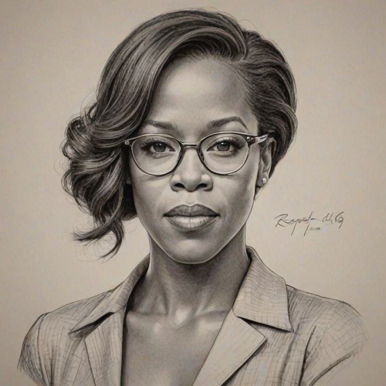 Resplendent Regina King, pencil sketch, portrait of Lovely woman 1933s in glasses, hair style beatnik, outline, clear lines, fine lines, 8k