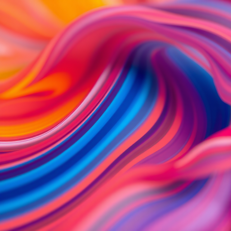 vibrant abstract waves of color flowing in a gradient pattern, high detail, macro lens, f/2.8 aperture, 1/125s shutter speed, ISO 100, soft focus background, warm lighting, 50mm prime lens