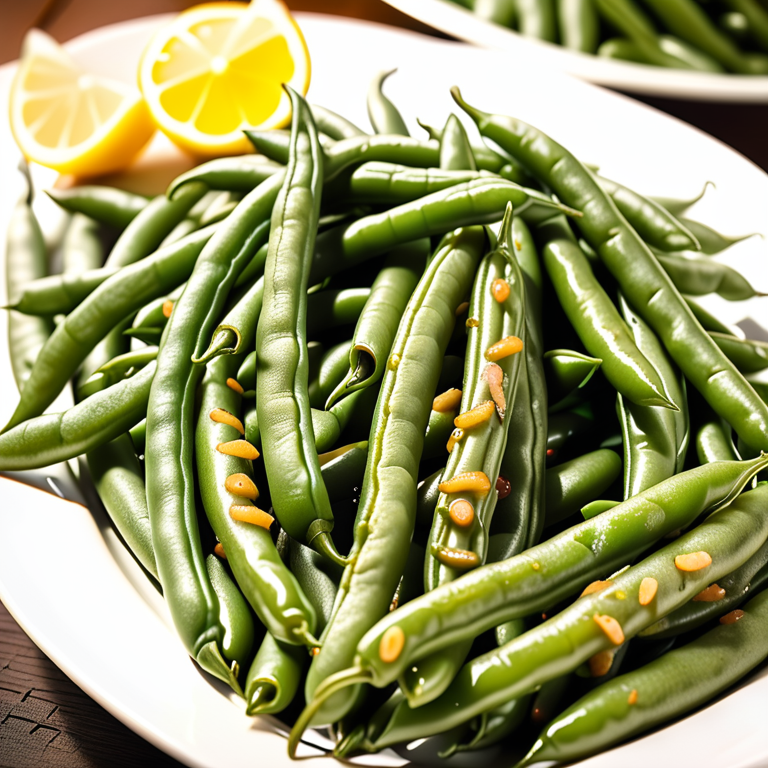 green beans cooked for hot holding on a buffet