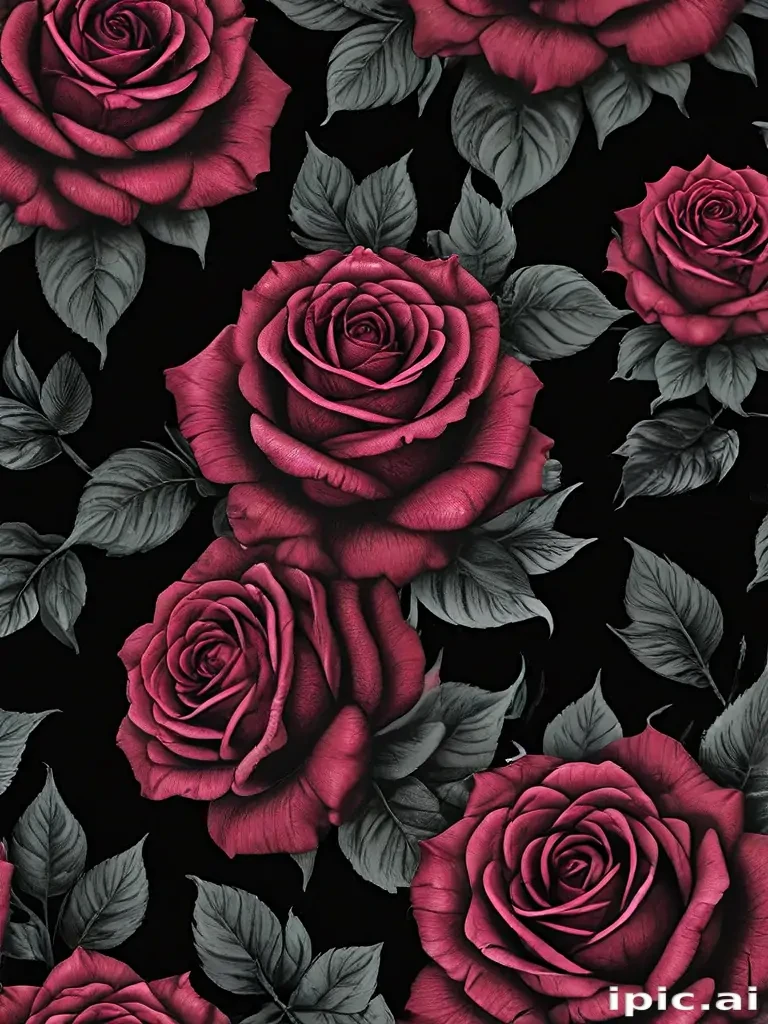 rose wallpaper black