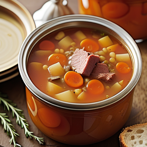 canning vegetable soup with meat