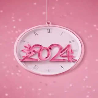 pink happy new year 2024
