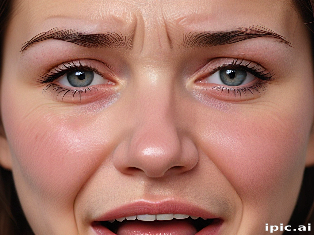Close-Up of a Distressed Young Woman Expressing Strong Emotional Turmoil.