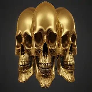 transparent gold skull