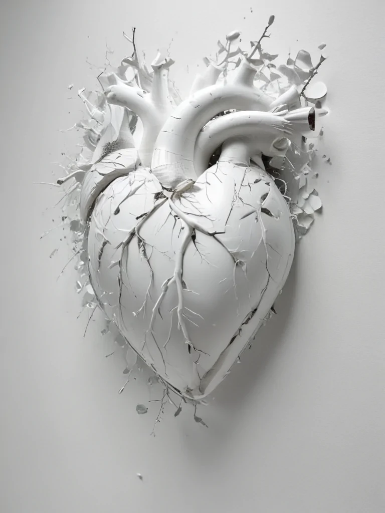 white broken heart