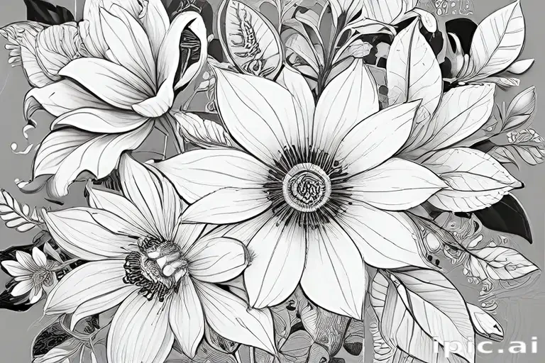 line work flowers