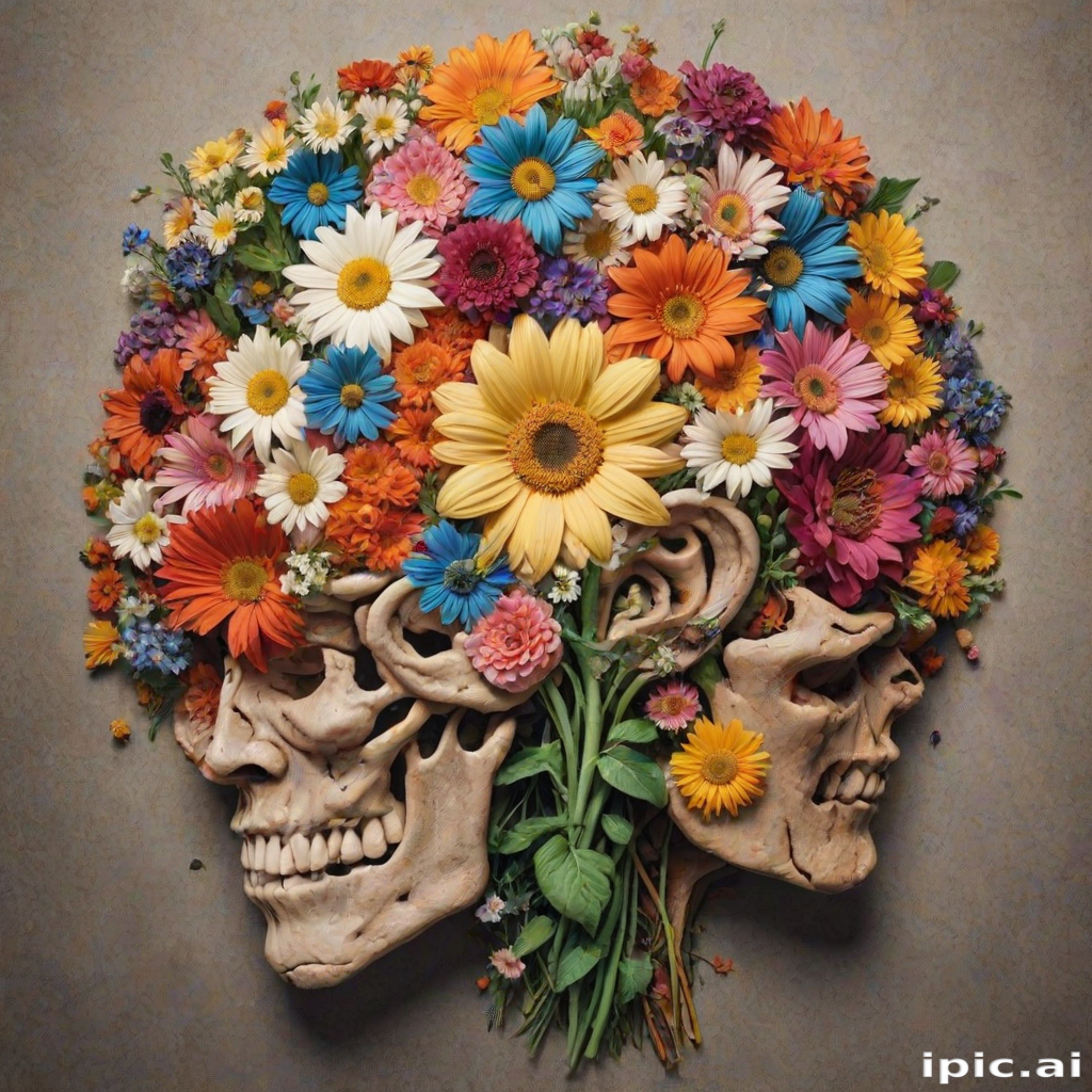 half brain half flowers
