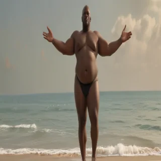black fat man