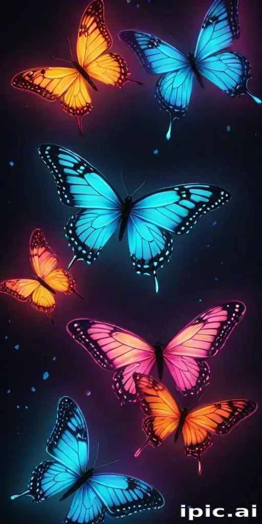 neon butterfly wallpaper