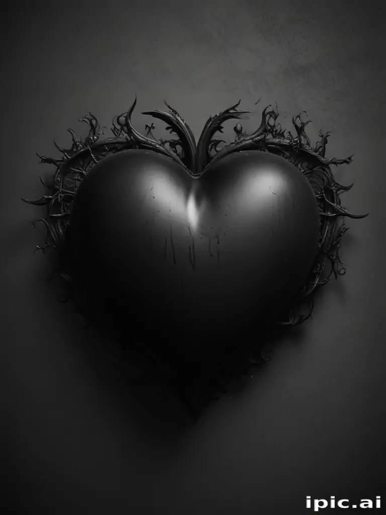 aesthetic black heart wallpaper