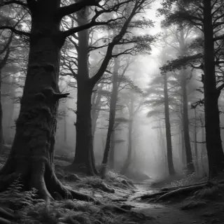forest clipart black and white