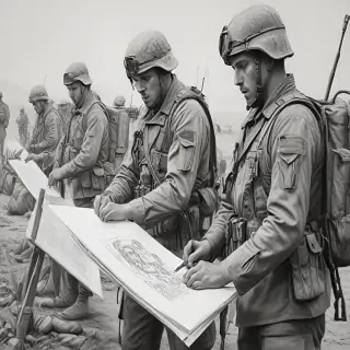 soldiers drawing