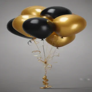 black and gold balloons png