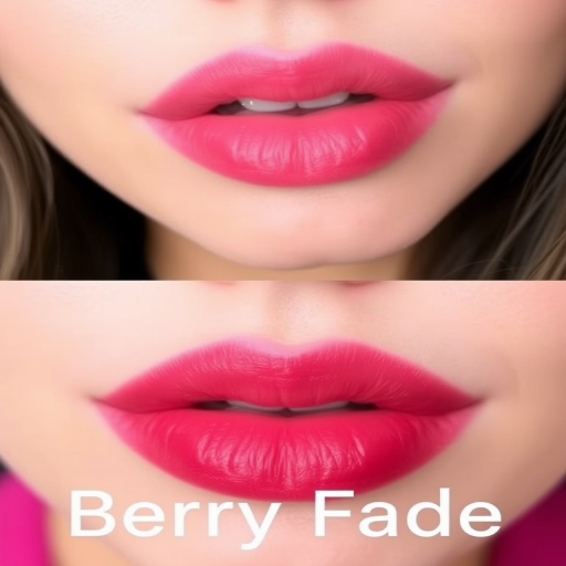 Gradient ombre lips transitioning from soft pink to deep berry, dubbed "Berry Fade," display a seamless color blend and hydrated appearance
