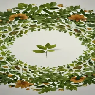 circle with leaves