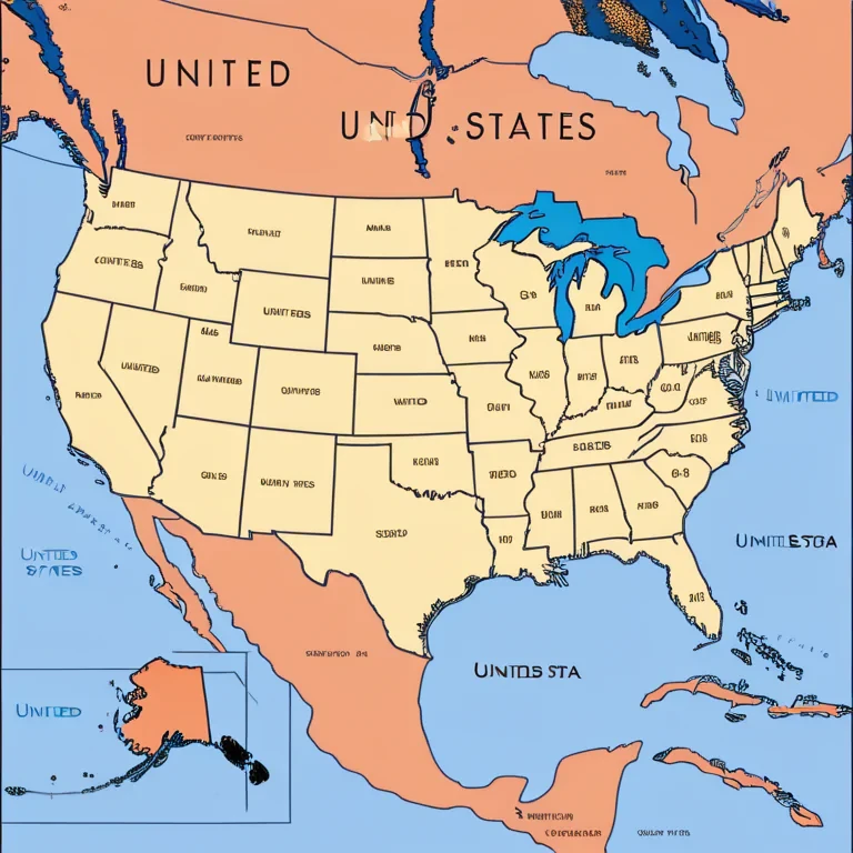 map of united states with states