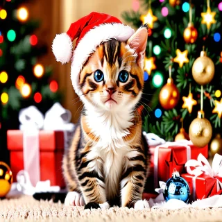 christmas cat wallpaper
