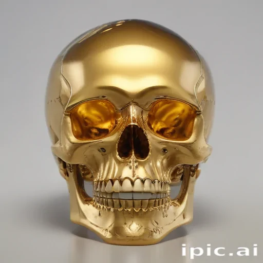 transparent gold skull