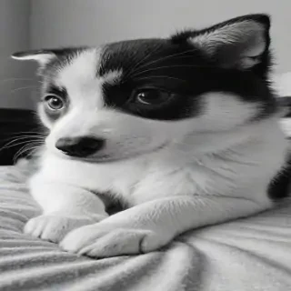 black and white cute