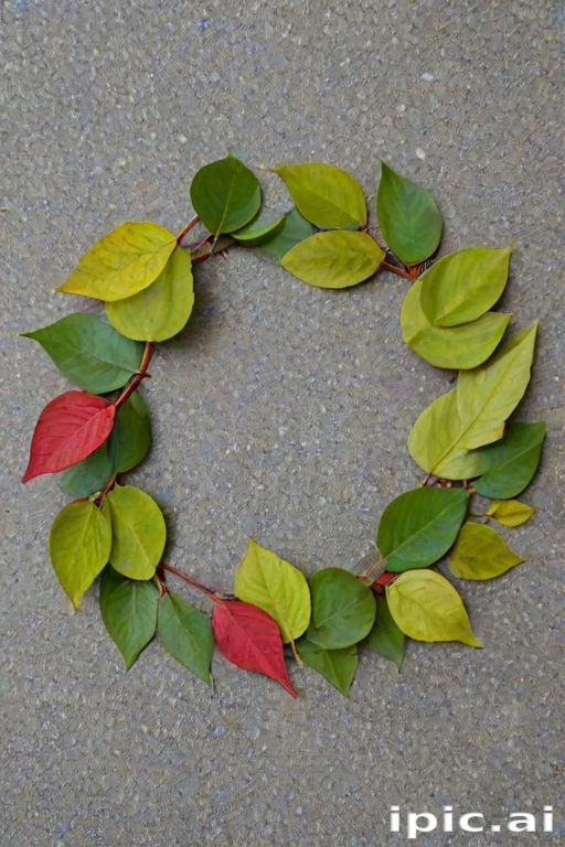 circle with leaves