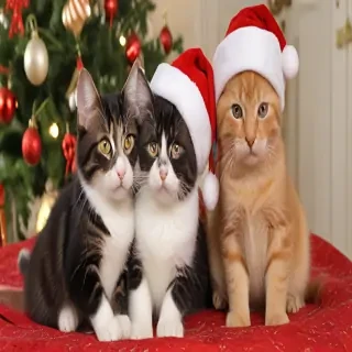 christmas images cats