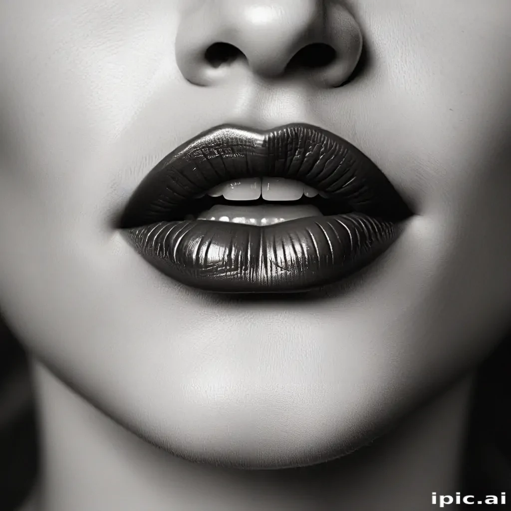 lips black and white clipart