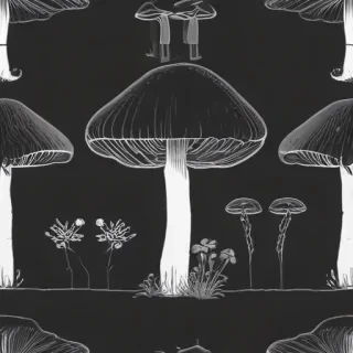mushroom line art