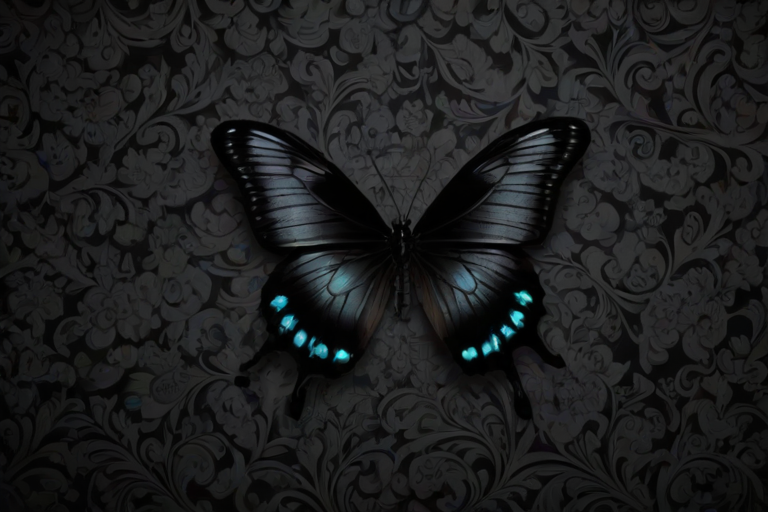 black wallpaper butterfly