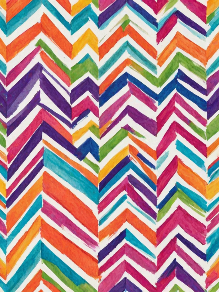create a vibrant chevron pattern with zigzag lines in various colors including pink, green, blue, orange, and purple on a white background