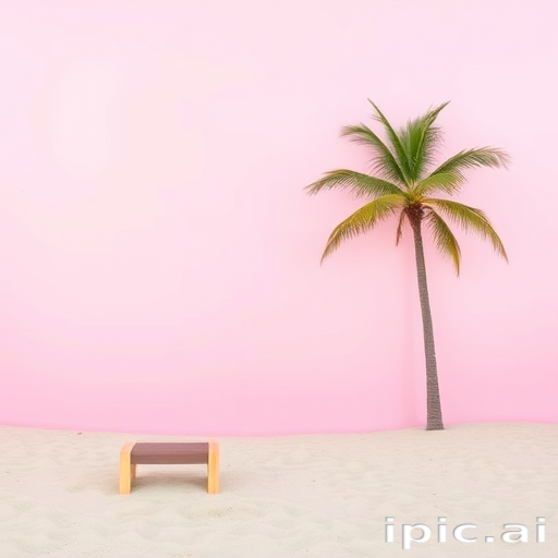 pastel pink beach wallpaper