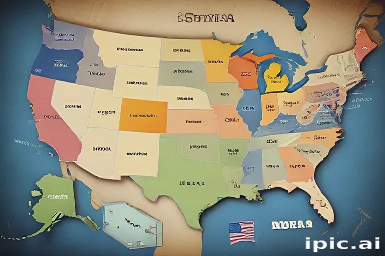 usa map with states
